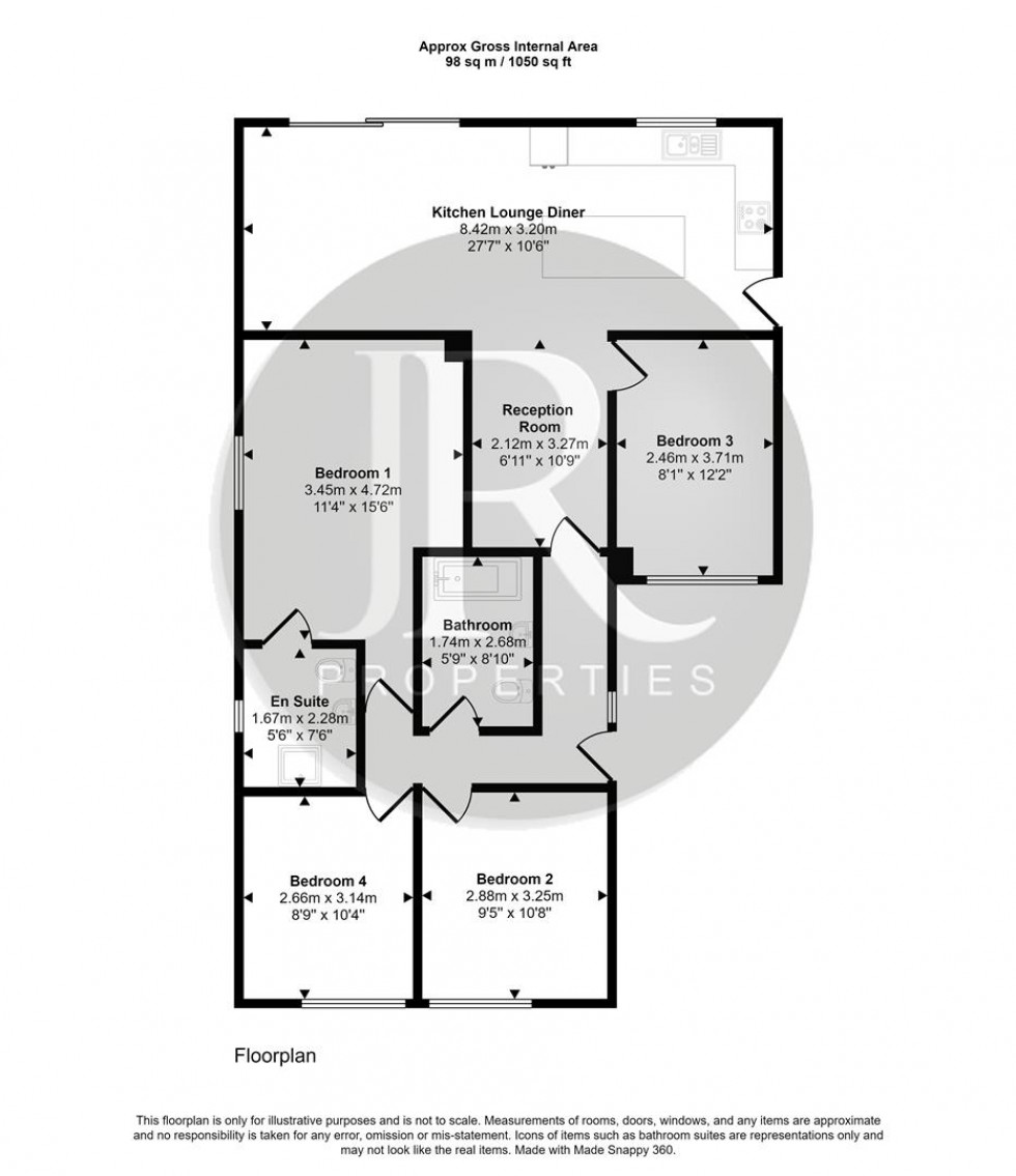 Floorplan for Essex Drive, Rugeley