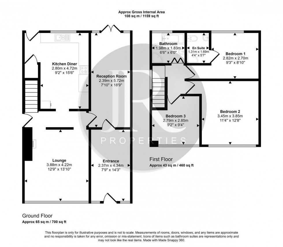 Floorplan for Bower Lane, Rugeley