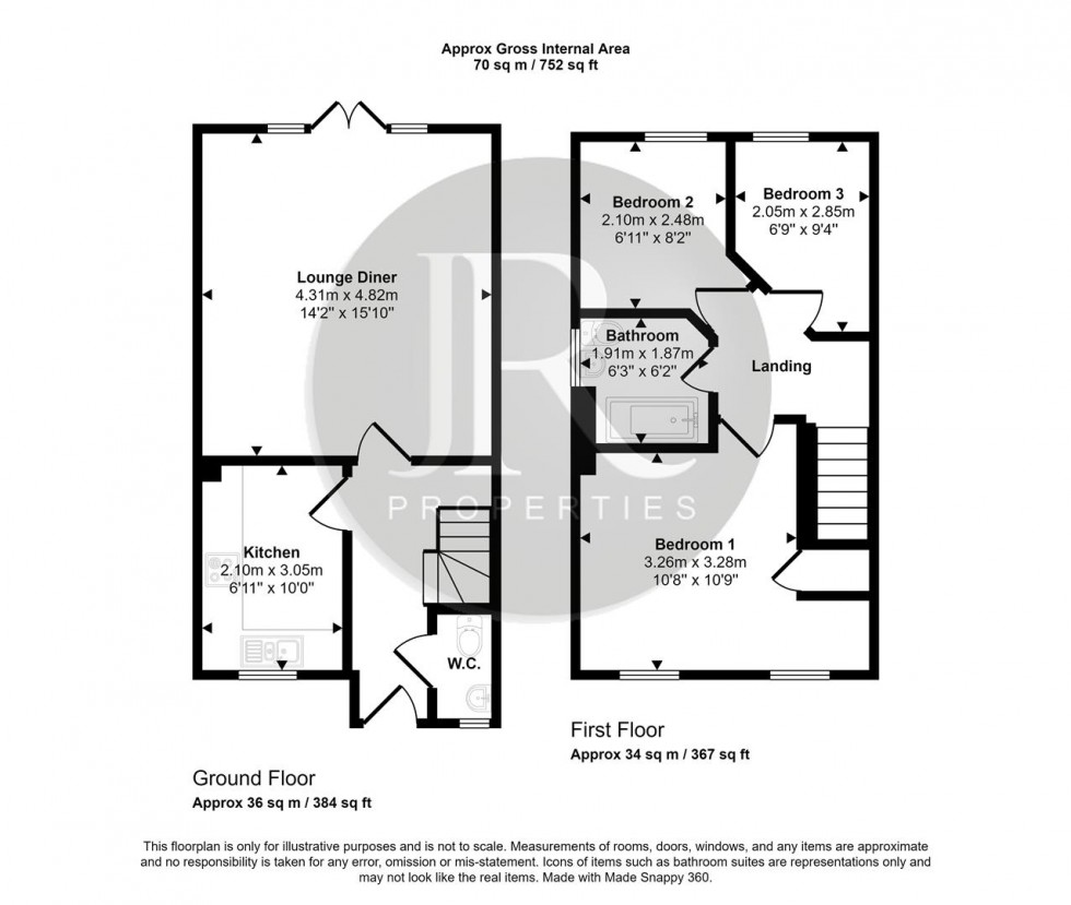 Floorplan for York Close, Rugeley