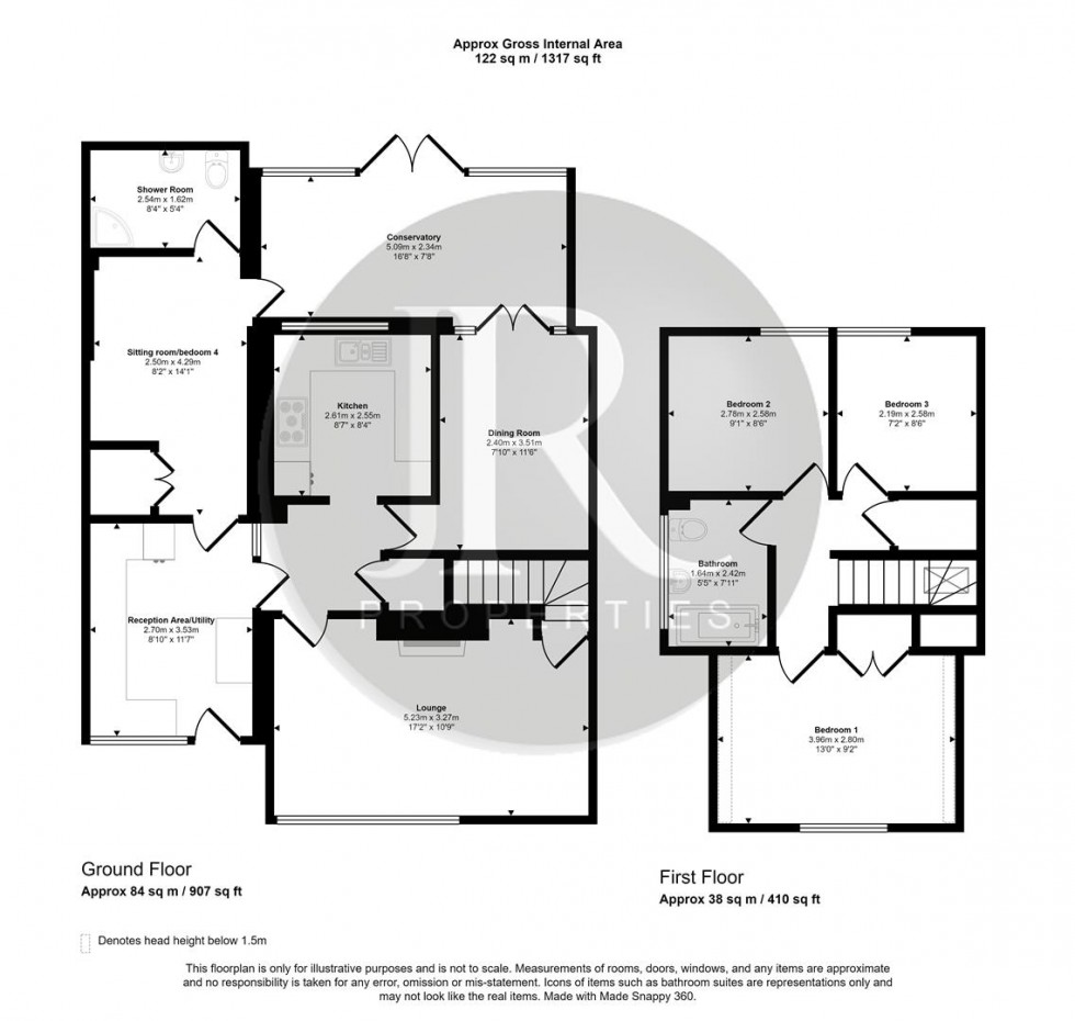 Floorplan for Brinkburn Close, Etching Hill