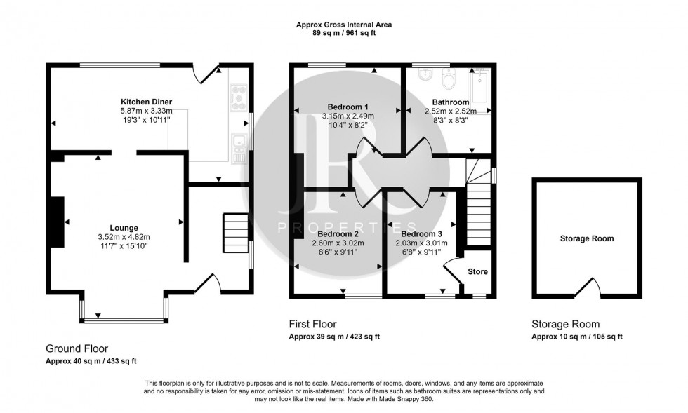 Floorplan for Cross Road, Rugeley