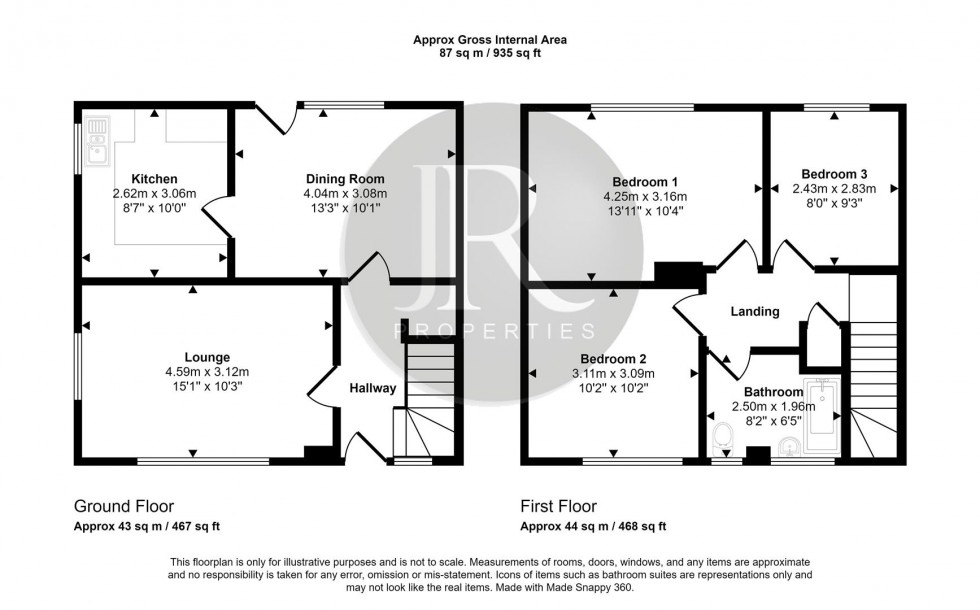 Floorplan for Bridge Road, Handsacre