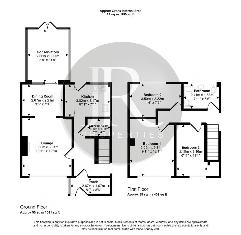 Floorplan for Jeffrey Close, Rugeley