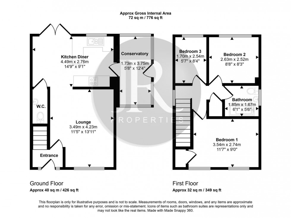 Floorplan for Watson Close, Rugeley