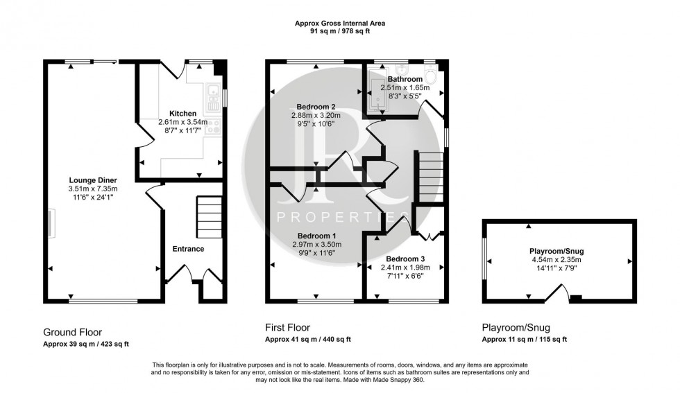 Floorplan for Gorseburn Way, Rugeley