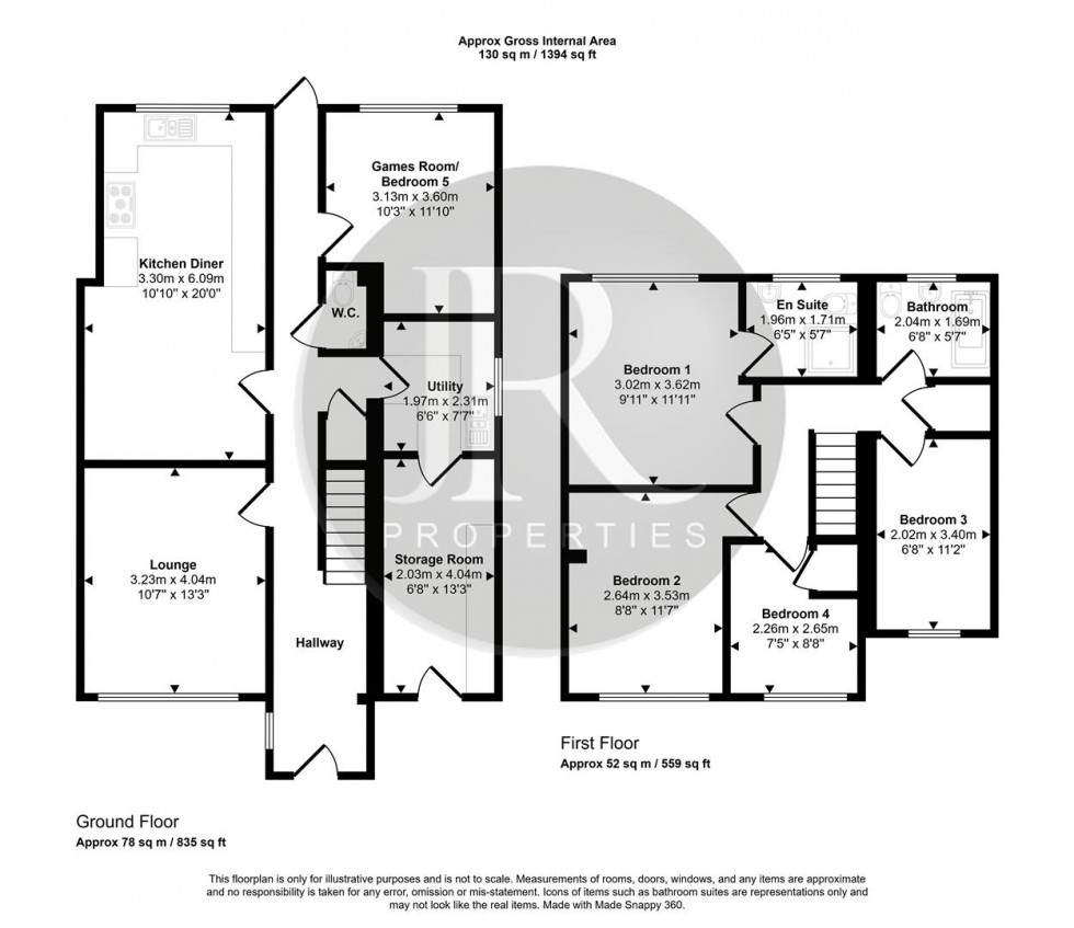 Floorplan for Upfield Way, Rugeley