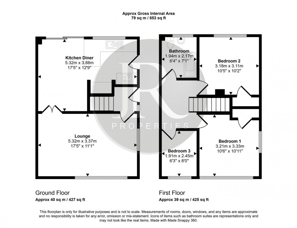 Floorplan for Upfield Way, Rugeley